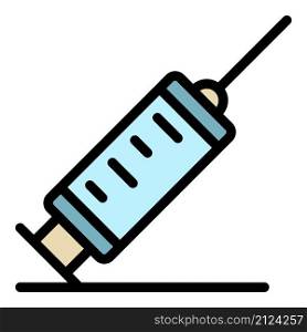 Insulin syringe icon. Outline insulin syringe vector icon color flat isolated. Insulin syringe icon color outline vector