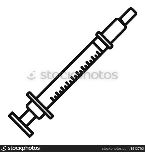Insulin syringe icon. Outline insulin syringe vector icon for web design isolated on white background. Insulin syringe icon, outline style