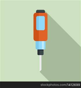 Insulin tool dose icon. Flat illustration of insulin tool dose vector icon for web design. Insulin tool dose icon, flat style
