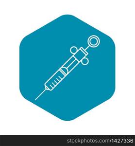 Insuline syringe icon. Outline insuline syringe vector icon for web design isolated on white background. Insuline syringe icon, outline style