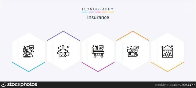 Insurance 25 Line icon pack including insurance. shield. bed. security. handbag