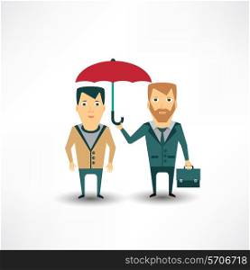 insurance agent holding umbrella