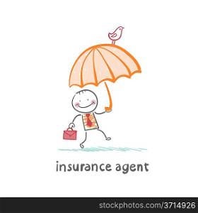insurance agent insurance agent with umbrella
