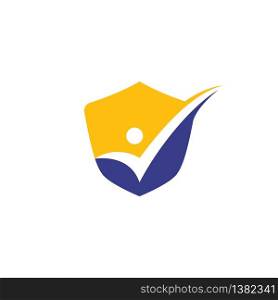 Insurance and Security Logo Design. Caring Logo Design Vector Stock Illustration.