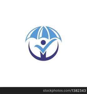 Insurance and Security Logo Design. Caring Logo Design Vector Stock Illustration.
