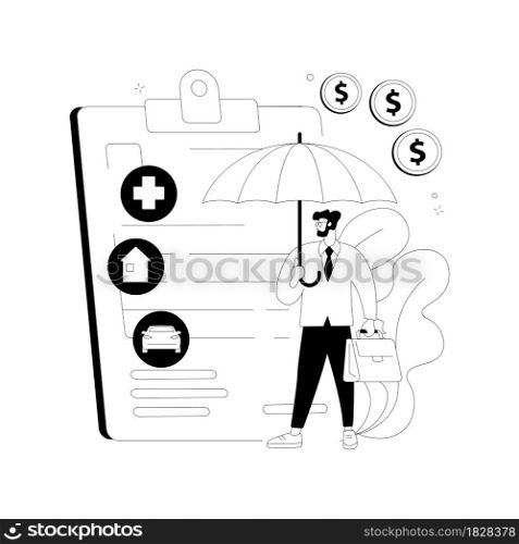 Insurance broker abstract concept vector illustration. Insurance middleman, commercial broker, brokerage service, agent makes a deal, secure investment, professional advice abstract metaphor.. Insurance broker abstract concept vector illustration.