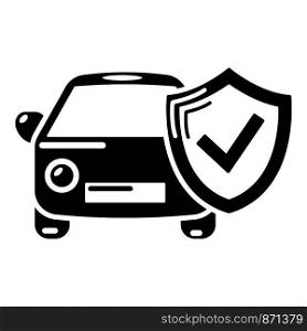 Insurance car icon. Simple illustration of insurance car vector icon for web. Insurance car icon, simple black style