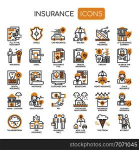Insurance Elements , Thin Line and Pixel Perfect Icons
