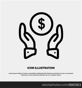 Insurance, Finance Insurance, Money, Protection Line Icon Vector