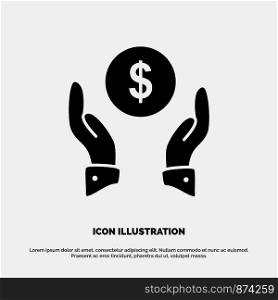 Insurance, Finance Insurance, Money, Protection solid Glyph Icon vector