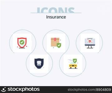 Insurance Flat Icon Pack 5 Icon Design. screen. computer. insurance. box. protection