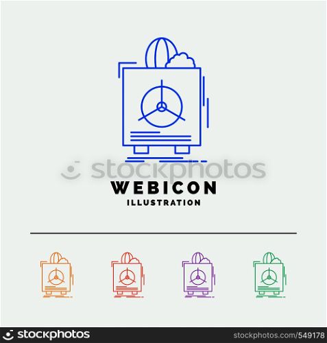 insurance, Fragile, product, warranty, health 5 Color Line Web Icon Template isolated on white. Vector illustration. Vector EPS10 Abstract Template background