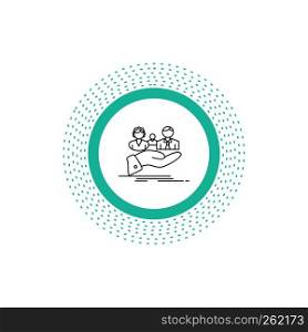 insurance, health, family, life, hand Line Icon. Vector isolated illustration