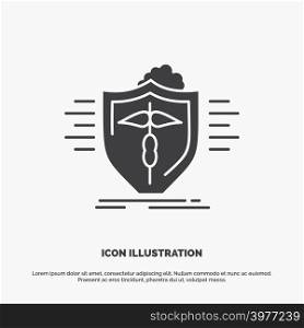 insurance, health, medical, protection, safe Icon. glyph vector gray symbol for UI and UX, website or mobile application