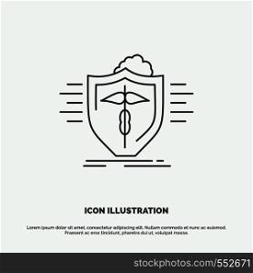 insurance, health, medical, protection, safe Icon. Line vector gray symbol for UI and UX, website or mobile application. Vector EPS10 Abstract Template background