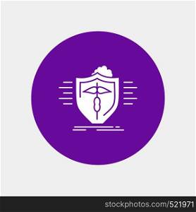 insurance, health, medical, protection, safe White Glyph Icon in Circle. Vector Button illustration. Vector EPS10 Abstract Template background