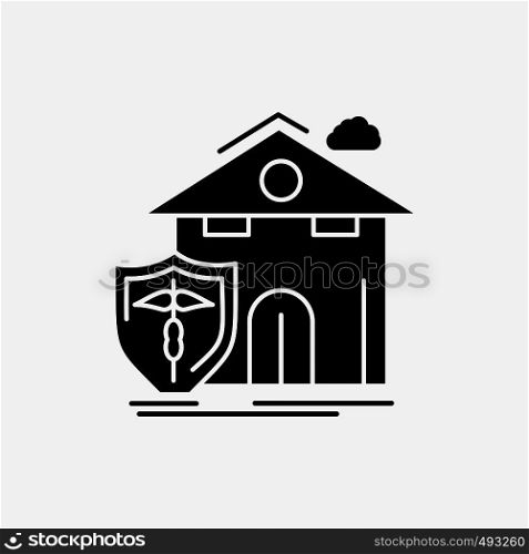 insurance, home, house, casualty, protection Glyph Icon. Vector isolated illustration. Vector EPS10 Abstract Template background