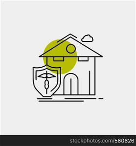 insurance, home, house, casualty, protection Line Icon. Vector EPS10 Abstract Template background