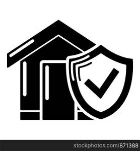 Insurance home icon. Simple illustration of insurance home vector icon for web. Insurance home icon, simple black style