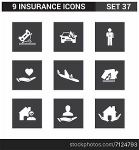 Insurance icons set vector