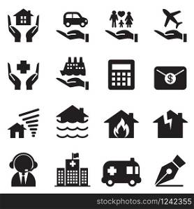 Insurance icons set Vector illustration