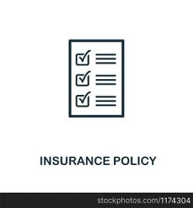 Insurance Policy creative icon. Simple element illustration. Insurance Policy concept symbol design from insurance collection. Can be used for mobile and web design, apps, software, print.. Insurance Policy icon. Line style icon design from insurance icon collection. UI. Illustration of insurance policy icon. Pictogram isolated on white. Ready to use in web design, apps, software, print.