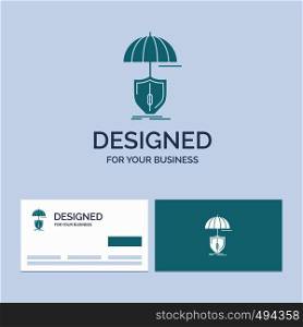 insurance, protection, safety, digital, shield Business Logo Glyph Icon Symbol for your business. Turquoise Business Cards with Brand logo template.. Vector EPS10 Abstract Template background