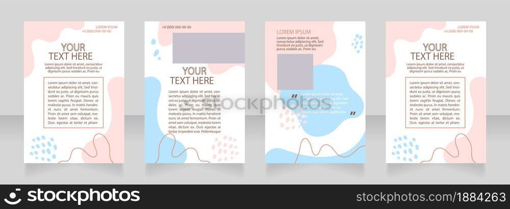 Insurance service promotion blank brochure layout design. Managing risks. Vertical poster template set with empty copy space for text. Premade corporate reports collection. Editable flyer paper pages. Insurance service promotion blank brochure layout design