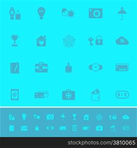 Insurance sign color icons on light blue background, stock vector
