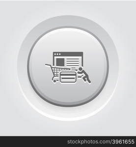 Integrated Payment Systems Icon. Integrated Payment Systems Icon. Business Concept. Grey Button Design