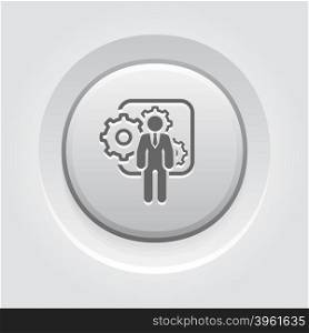 Integration Management Icon. Integration Management Icon. Business Concept. Grey Button Design