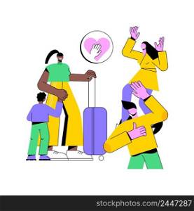 Integration of migrants abstract concept vector illustration. Society accepted migrants, integration courses, study at school, learn foreign languages, reading book, refugee group abstract metaphor.. Integration of migrants abstract concept vector illustration.