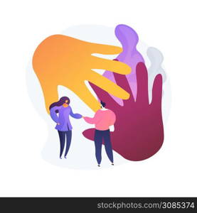 Integration of migrants abstract concept vector illustration. Society accepted migrants, integration courses, study at school, learn foreign languages, reading book, refugee group abstract metaphor.. Integration of migrants abstract concept vector illustration.