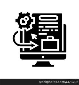 integration system glyph icon vector. integration system sign. isolated contour symbol black illustration. integration system glyph icon vector illustration