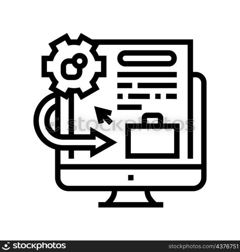 integration system line icon vector. integration system sign. isolated contour symbol black illustration. integration system line icon vector illustration