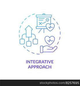 Integrative approach blue gradient concept icon. Combined sources data. Collecting healthcare information. Precision medicine factor abstract idea thin line illustration. Isolated outline drawing. Integrative approach blue gradient concept icon