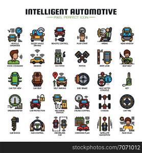 Inteligent Automotive , Thin Line and Pixel Perfect Icons