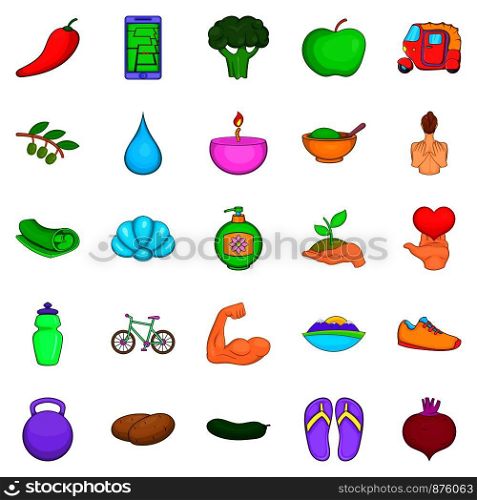 Intellectual development icons set. Cartoon set of 25 intellectual development vector icons for web isolated on white background. Intellectual development icons set, cartoon style