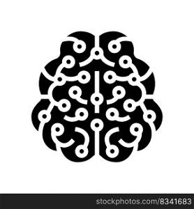 intelligence brain glyph icon vector. intelligence brain sign. isolated symbol illustration. intelligence brain glyph icon vector illustration
