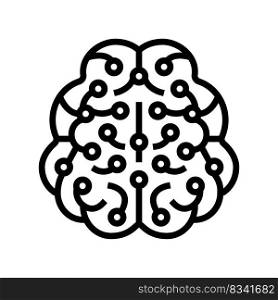 intelligence brain line icon vector. intelligence brain sign. isolated contour symbol black illustration. intelligence brain line icon vector illustration