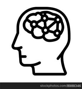 intelligence brain line icon vector. intelligence brain sign. isolated contour symbol black illustration. intelligence brain line icon vector illustration