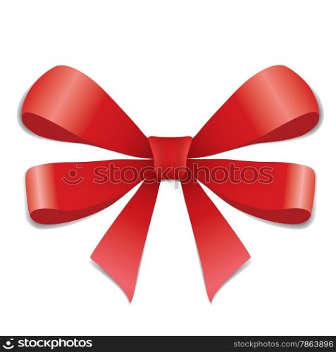Intense red ribbon with highlighted shines and drop shadow.