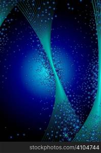 Inter galactic abstract star background in cyan and blue