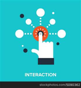 interaction. Abstract vector illustration of interaction flat design concept.
