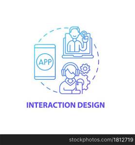Interaction design concept icon. UX design abstract idea thin line illustration. Creating desired user experience. Suiting user demands. Prototype testing. Vector isolated outline color drawing. Interaction design concept icon