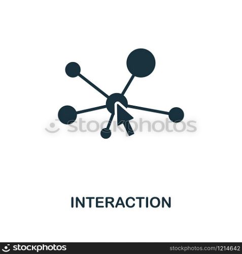 Interaction icon. Monochrome style design from machine learning collection. UX and UI. Pixel perfect interaction icon. For web design, apps, software, printing usage.. Interaction icon. Monochrome style design from machine learning icon collection. UI and UX. Pixel perfect interaction icon. For web design, apps, software, print usage.