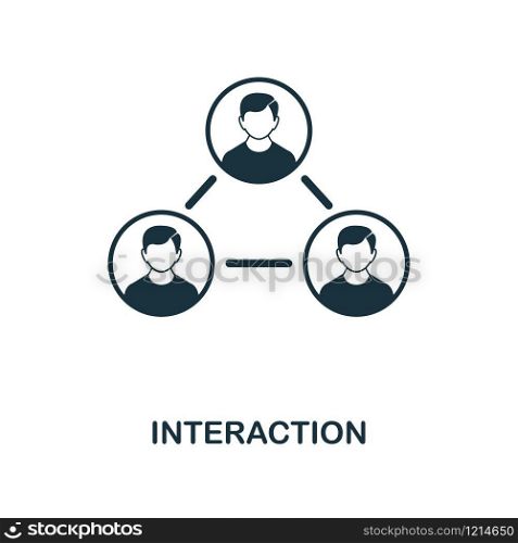 Interaction icon. Monochrome style design from management collection. UI. Pixel perfect simple pictogram interaction icon. Web design, apps, software, print usage.. Interaction icon. Monochrome style design from management icon collection. UI. Pixel perfect simple pictogram interaction icon. Web design, apps, software, print usage.