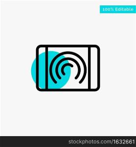 Interaction, User, Touch, Interface turquoise highlight circle point Vector icon
