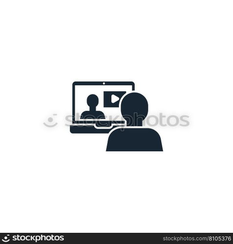 Interactive course creative icon from e-learning Vector Image