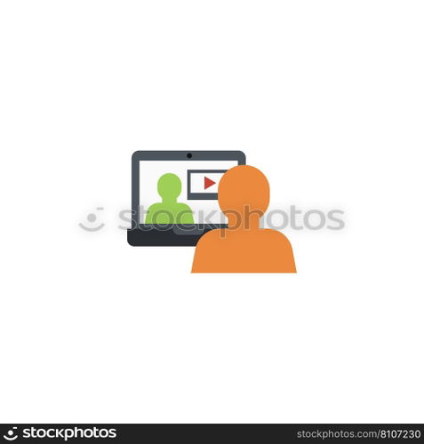 Interactive course creative icon from e-learning Vector Image